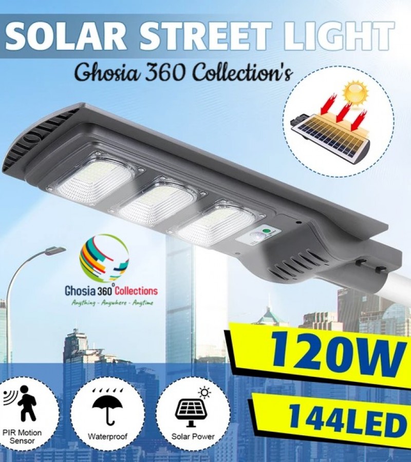 120W LED Solar Street Light Wall Lamp Light Control+Radar Induction+Timing Outdoor Lamp Waterproof