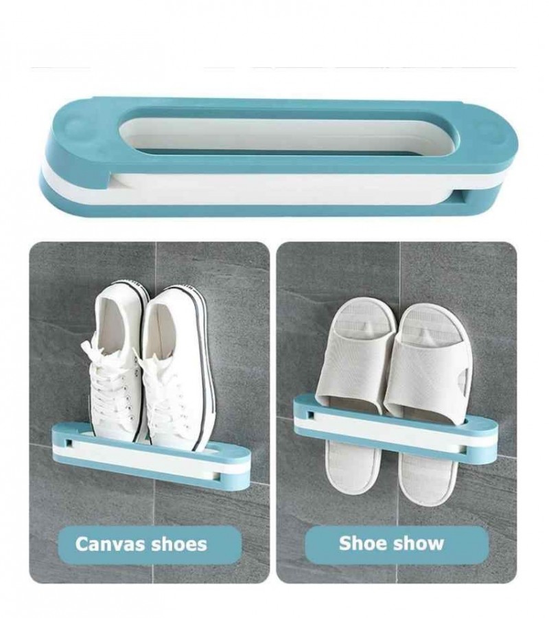1Pcs 3 In 1 Shoe Holder Foldable Wall Mounted Rack Hanger Folding Slippers Organizer
