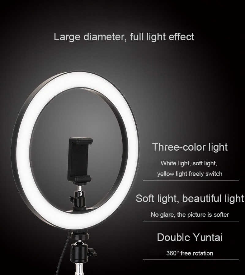 26cm Ring Light With 7Feet Stand And Phone Holder & 3 Shades of Colours Ring Light With Stand