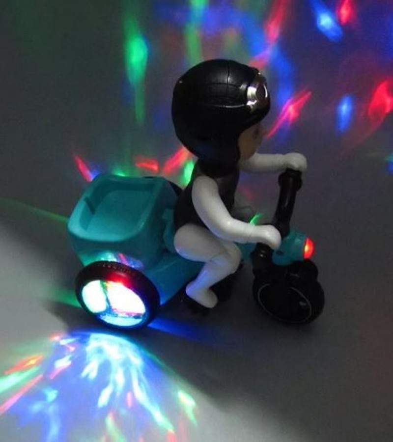 360 Degree Rotating Music Spot Beautiful Tricycle Motorcycle Go Toy with Flashing Light & Sound