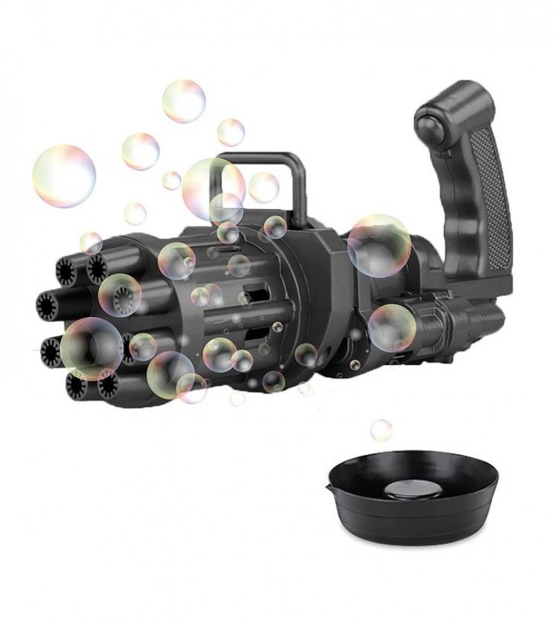 8-Hole Bubble Gun Machine - Massive Bubble Gattler Toy gun With Bubble liquid for Kids -