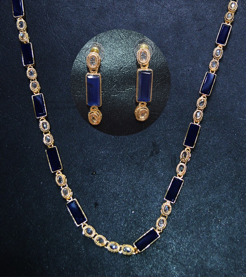 Blue Stone Necklace Set - Sale price - Buy online in Pakistan - Farosh.pk