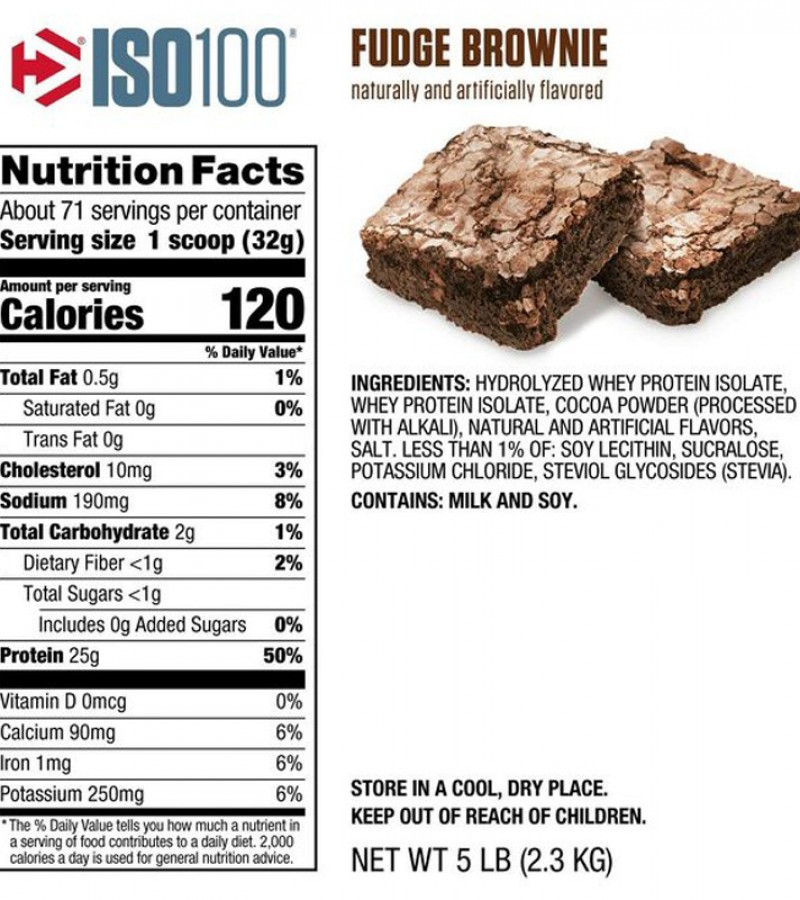 Dymatize Nutrition, ISO 100 Hydrolyzed, 100% Whey Protein Isolate