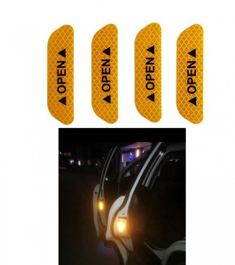 4PCS Super Car Door Open Sticker Reflective Tape Safety Warning Decal