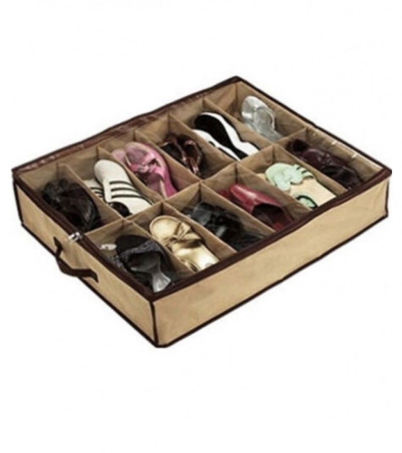 Home fabric Under Bed Shoe Organizer