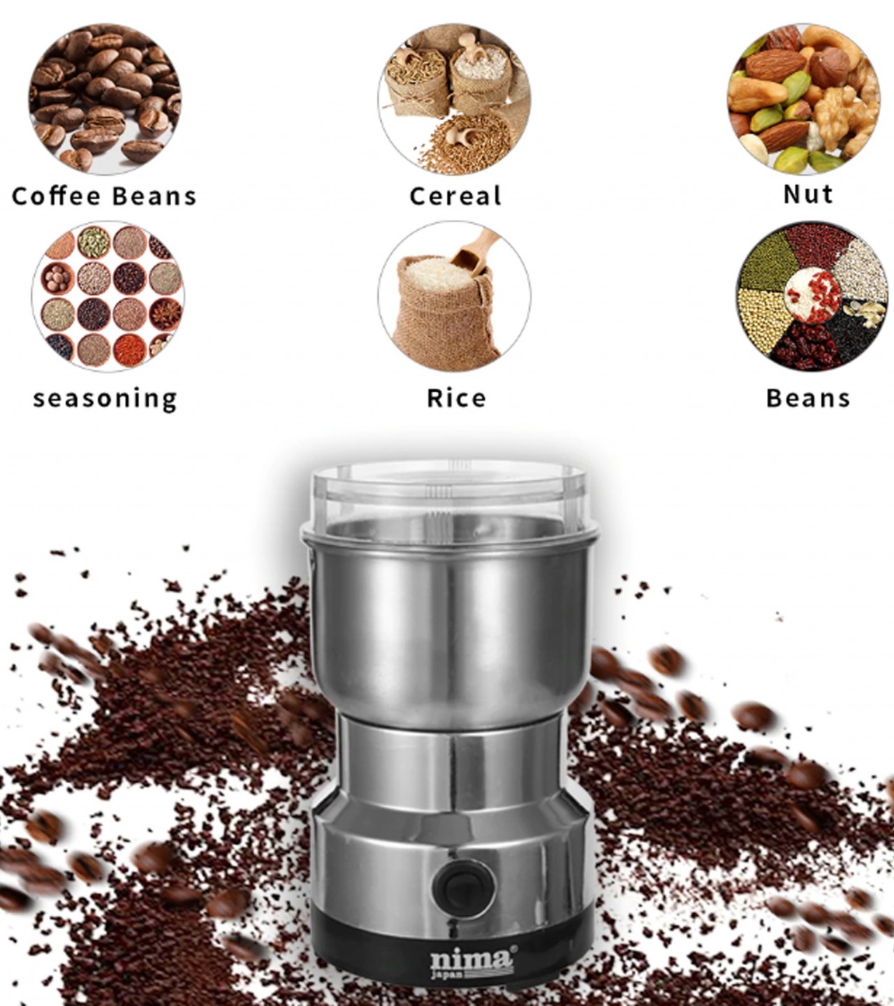 Electric Stainless steel coffee grinder bean nuts & spices