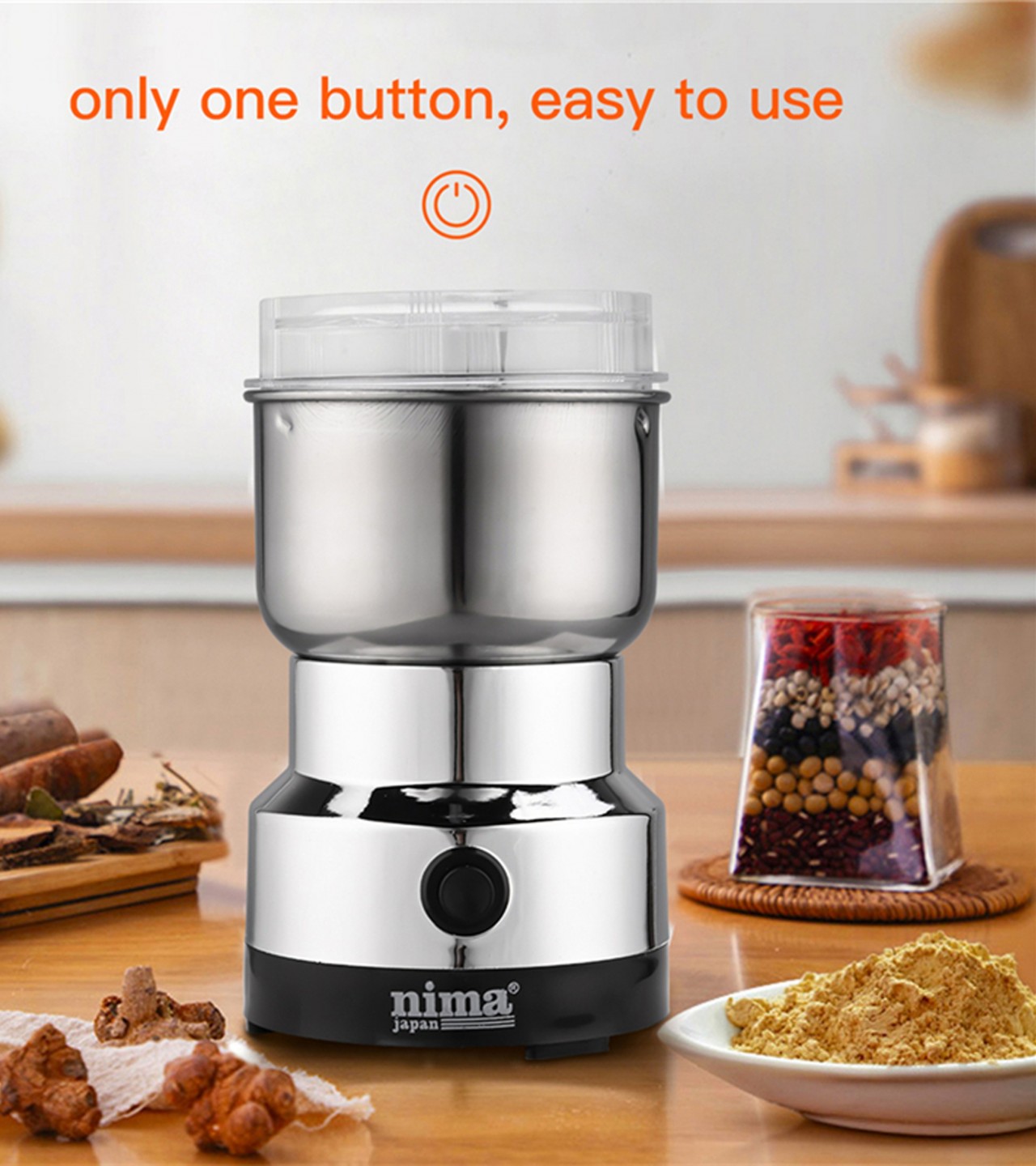 Electric Stainless steel coffee grinder bean nuts & spices