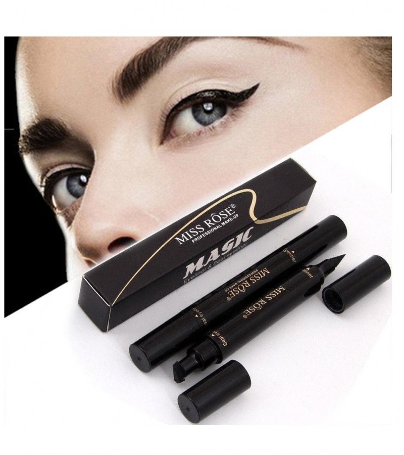 Miss Rose 2 in 1 eyeliner pen with wing stamp-waterproof liquid-eyeliner pencil pen