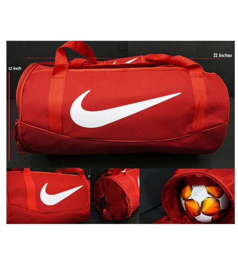 Nike Duffle Bag 22 Inches With Shoes Compartment - Black and Red