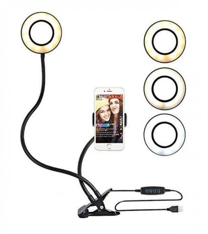 Selfie Ring Light with Cell Phone Holder Stand for Live Stream/Makeup