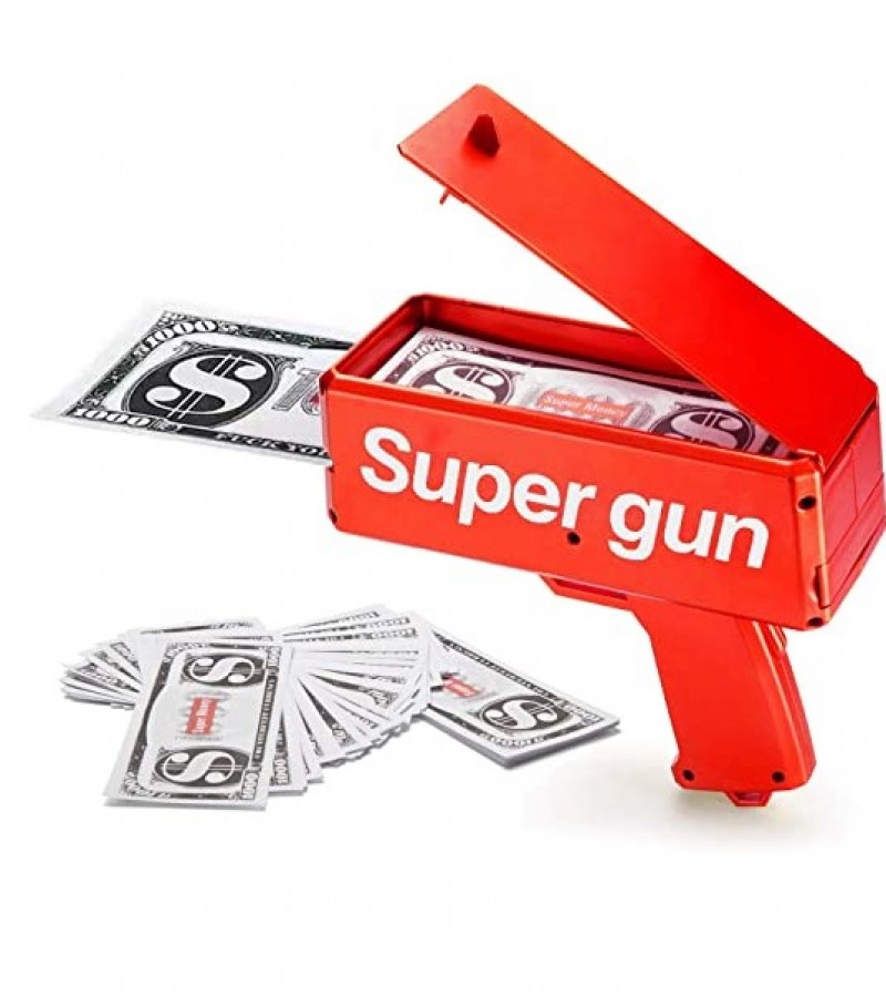 Cash Cannon Spray Money_Gun Money Rain Toy _Spit_ Banknotes_ Gun_ Red Best Gift