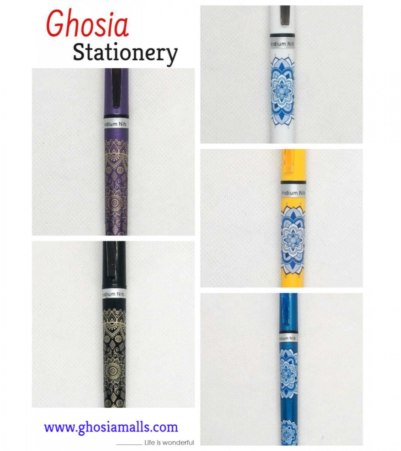 Classical Design Fountain Pen ( Set of 3 Pens ) Fancy Style Piano Fountain Pen- 2315