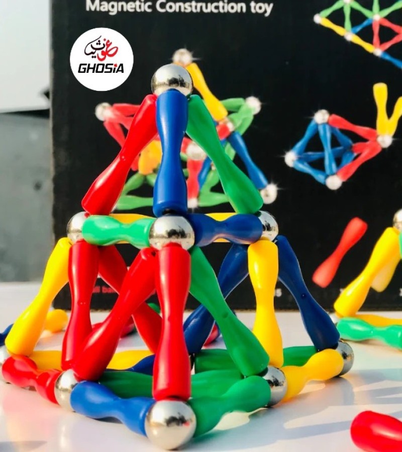 Magnetic Sticks Building Blocks Toys, 63 Pcs Magnet Construction Build Kit Education Toys 3D Puzzle