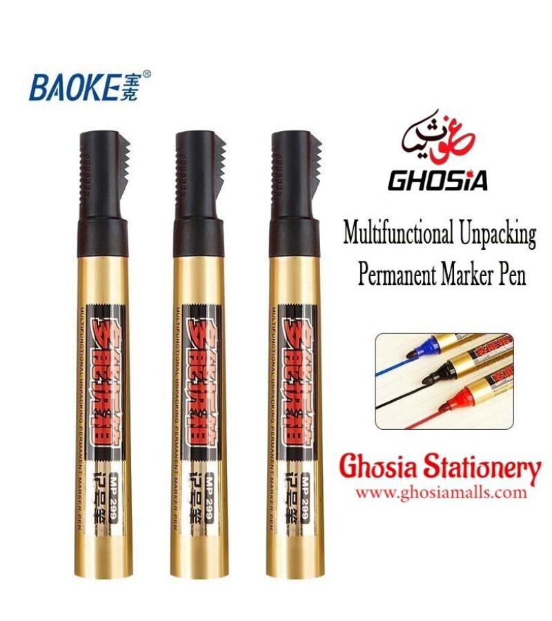 Permanent Marker Baoke Unpacking Marker Pen Set of 3 Permanent Markers