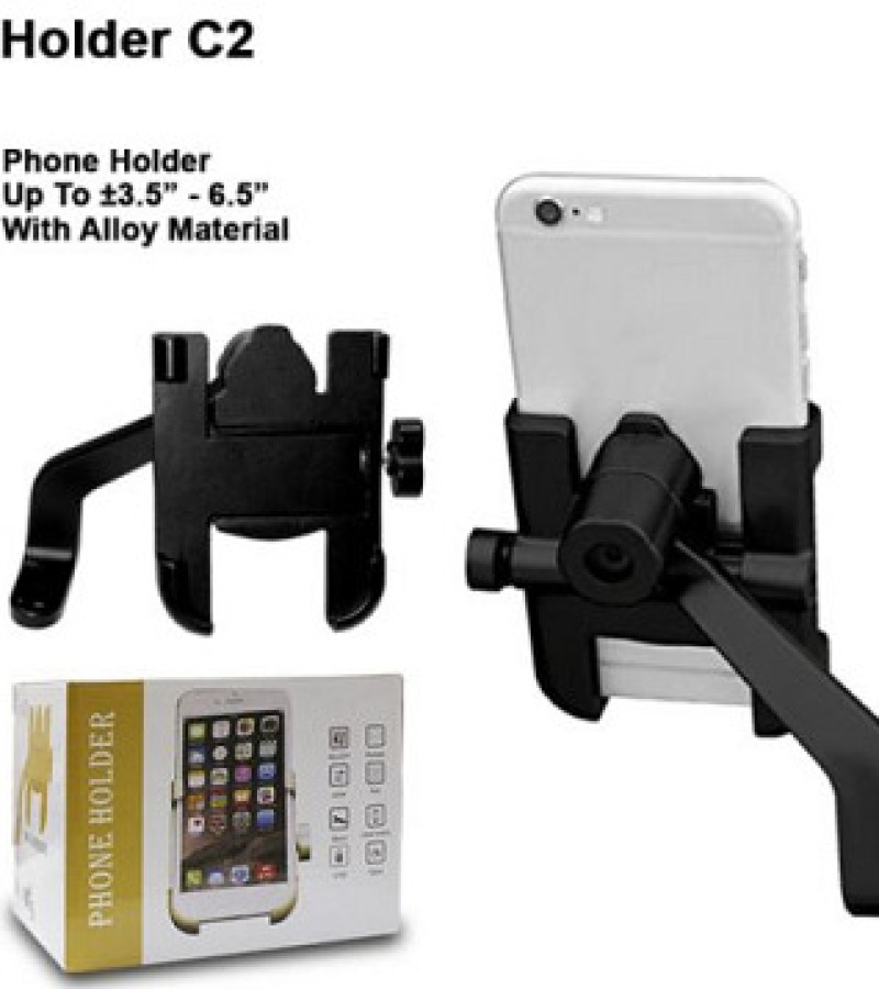 Bike & Bicycle Metal Aluminum Alloy with 360 Degree Rotation Adjustable Phone Holder