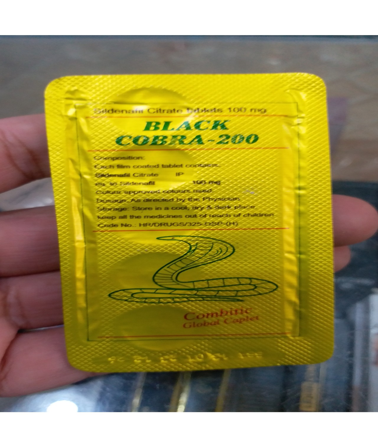 Original  Black Cobra200 Timing Delay 5 Tablets Strip Made in Indian