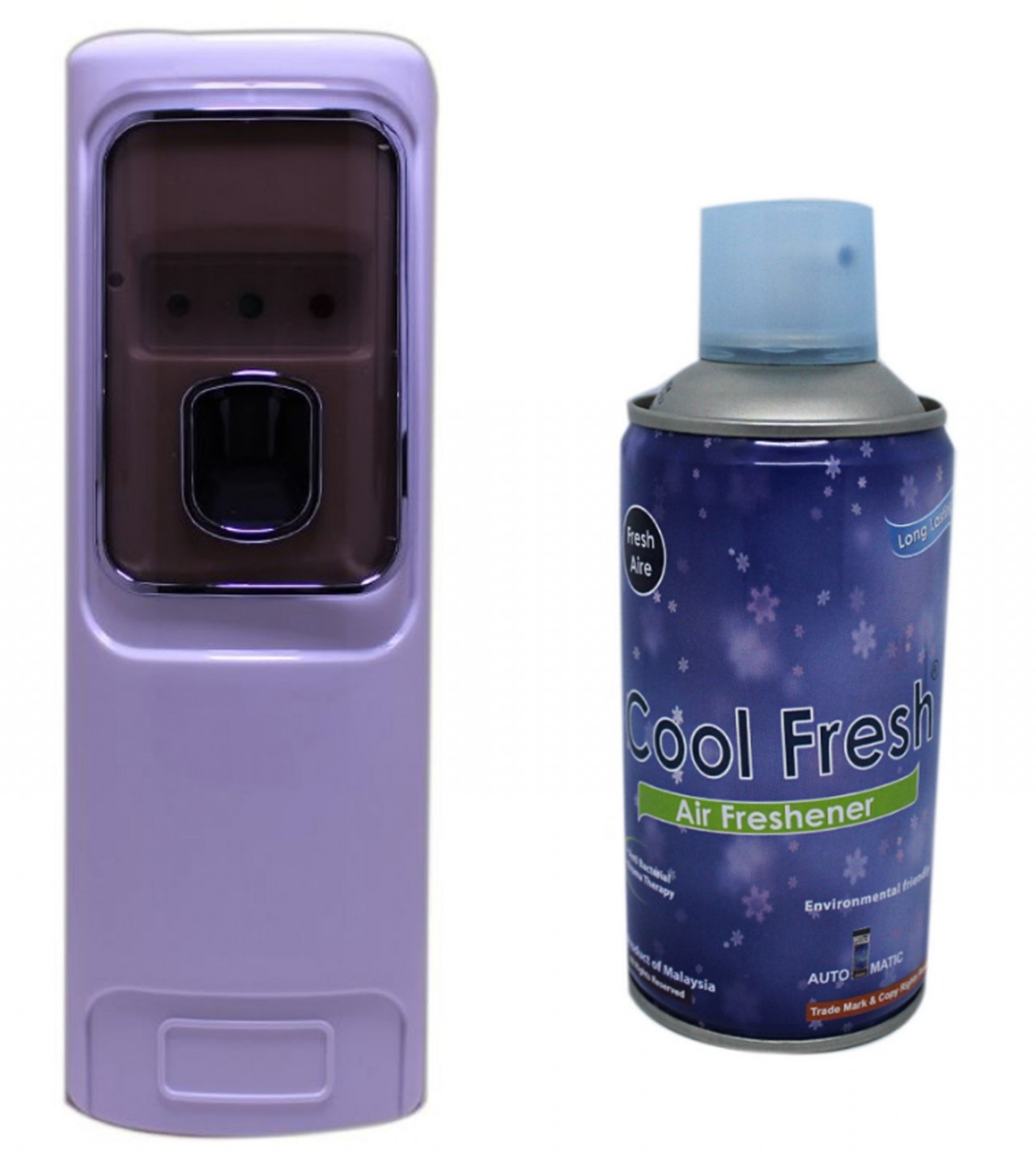 Automatic LED Air Freshener Dispenser with Free Air Freshener 300 ml Bottle - White