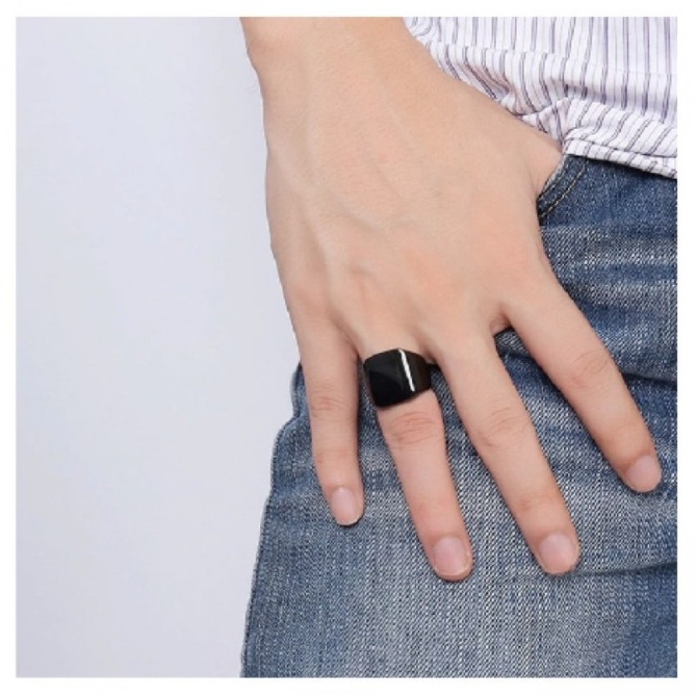 Luxury Original Titanium Long Lasting Steel Men Ring Black Plated Finger Ring Fo 372889 