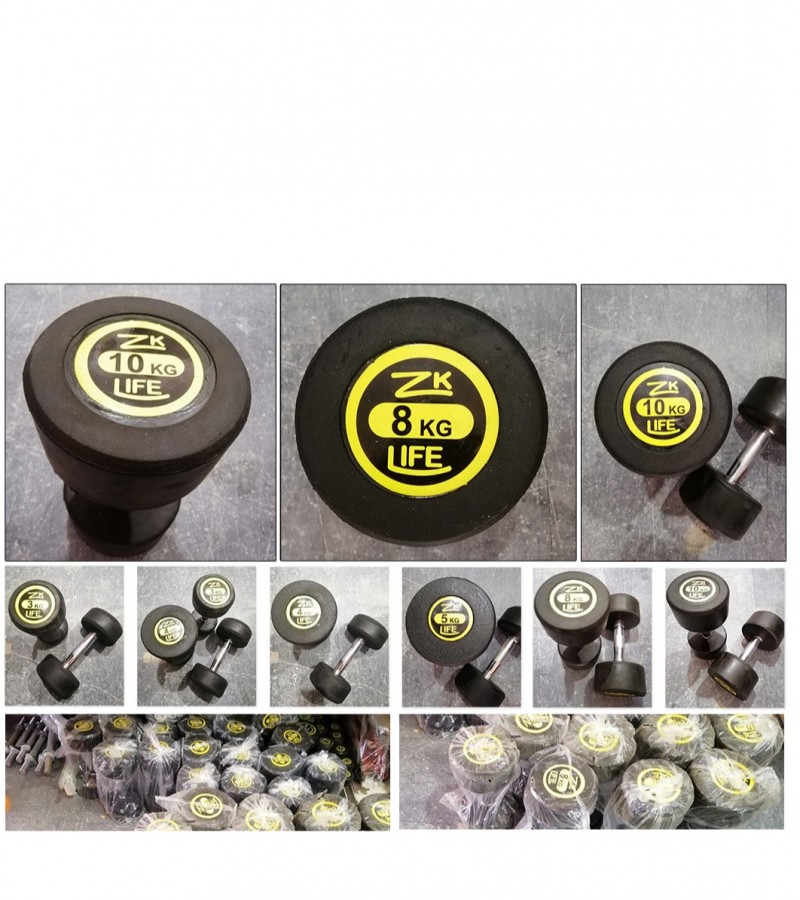 10KG RUBBER COATED DUMBBELLS PAIRS