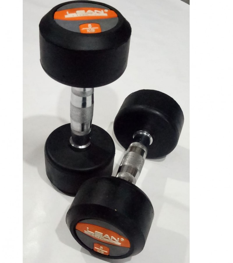 5KG Lean Fitness Rubber Dumbbell Pairs