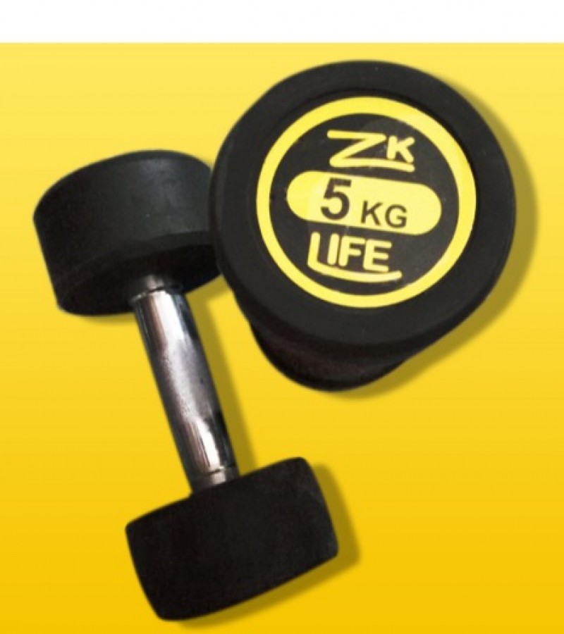 5KG RUBBER COATED DUMBBELLS PAIRS