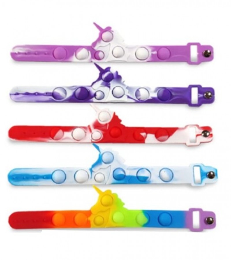 Adjustable Pop It Fidget Wristband Unicorn Fidget Toy Stress Relief For Kids and Adults