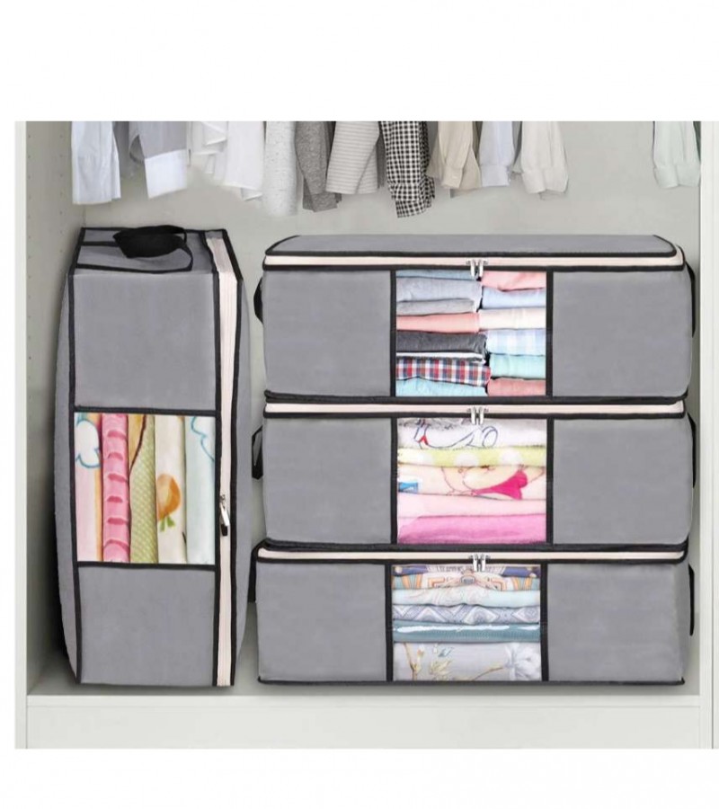 Clothes Blankets Storage Bags Organizer with Reinforced Handle