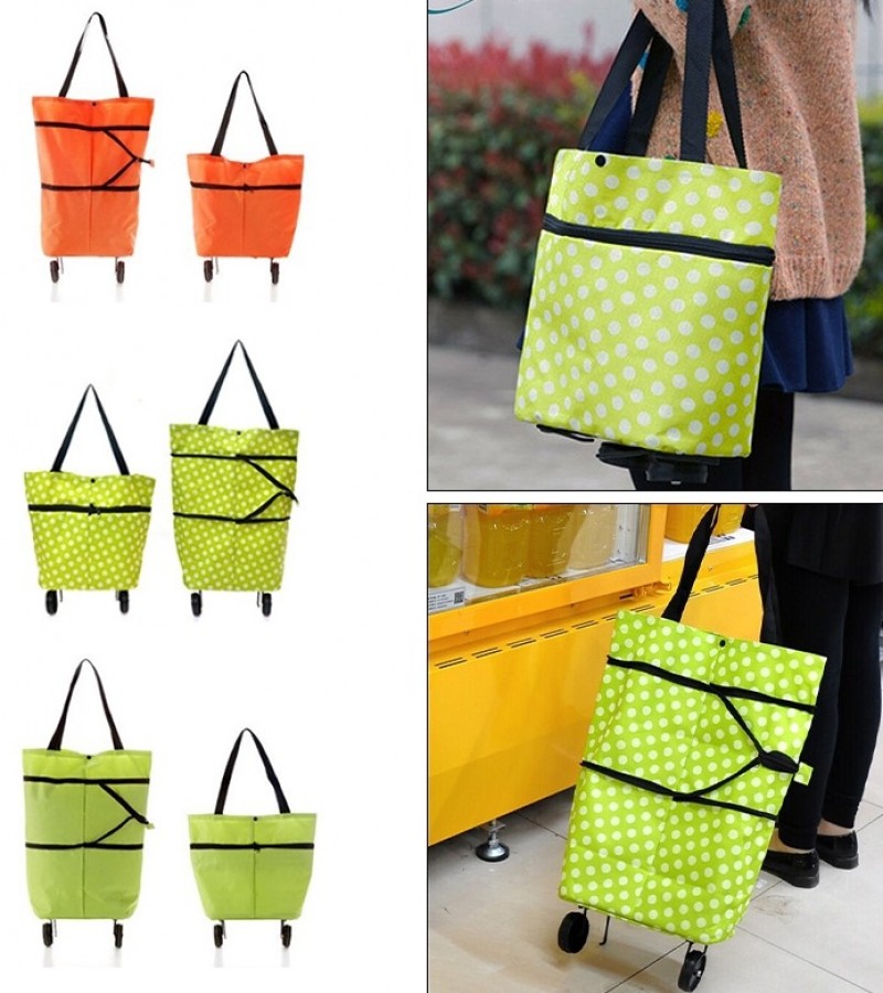Foldable Multi-Function Trolley Bag Reusable Grocery Bags with Wheels - Multi