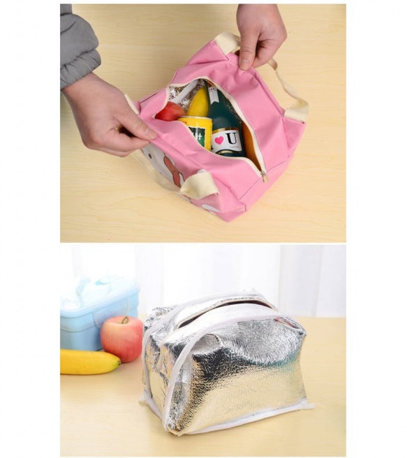 Insulation HOT and COLD Lunch Bag Hello Kitty Design Canvas Bags Thickened Aluminum film Bag