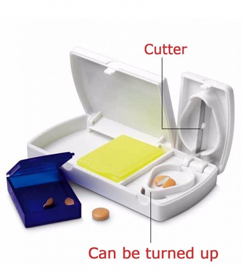 Mini Portable Pill Divider Compartment Travel Cutter Splitter Storage Box