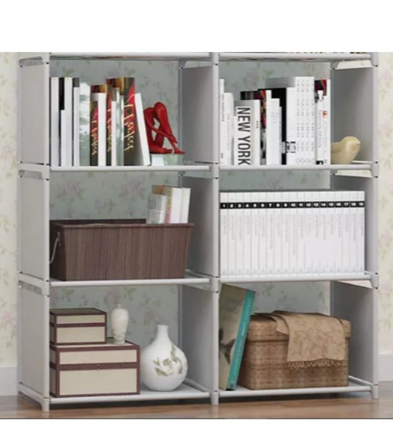 Simple Fashion Book Shelf 4 Layers 6 Compartments