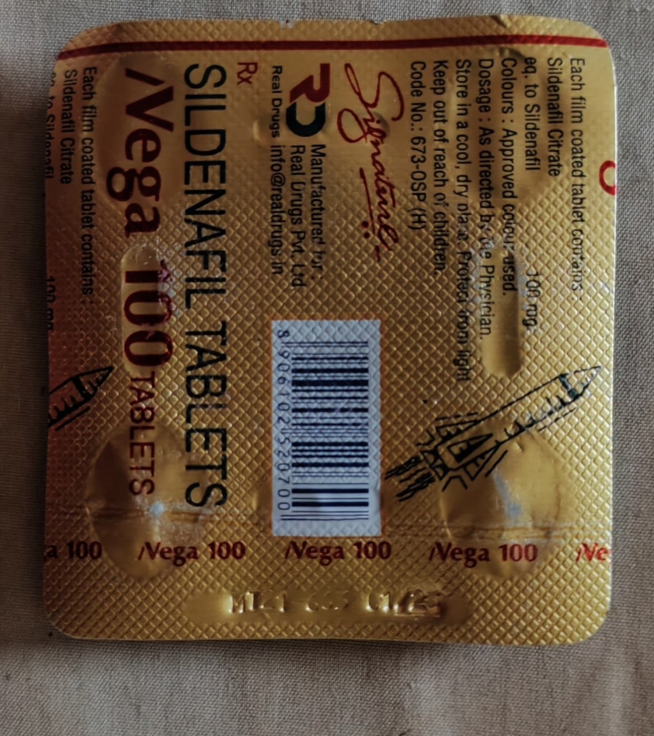 VEGA 100mg   DELAY tablets  FOR MEN Signatue india 100% orignal.