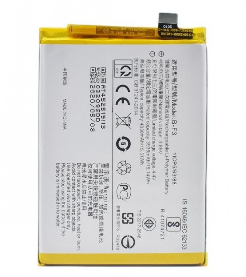 BF3 Battery For Vivo Y91 / Y91C / Y93 / Y95 Capacity-4030mAh Silver