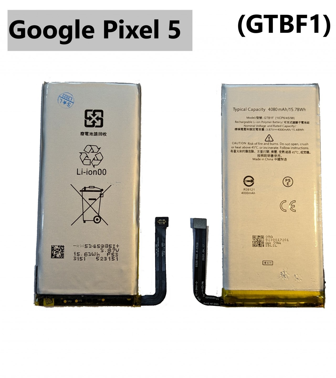 GTBF1 Battery For Google Pixel 5 Capacity-4080mAh