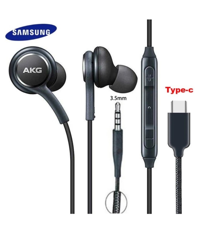 Samsung AKG Handsfree Full Bass Sound High Quality Type C Jack earphones wire mic volume control