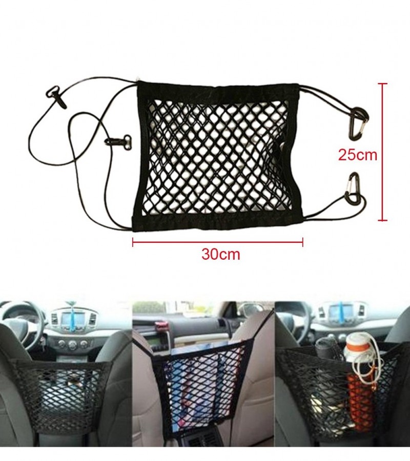 Car Organizer Seat Back Storage Elastic Car Mesh Net Bag Size: 27*30cm