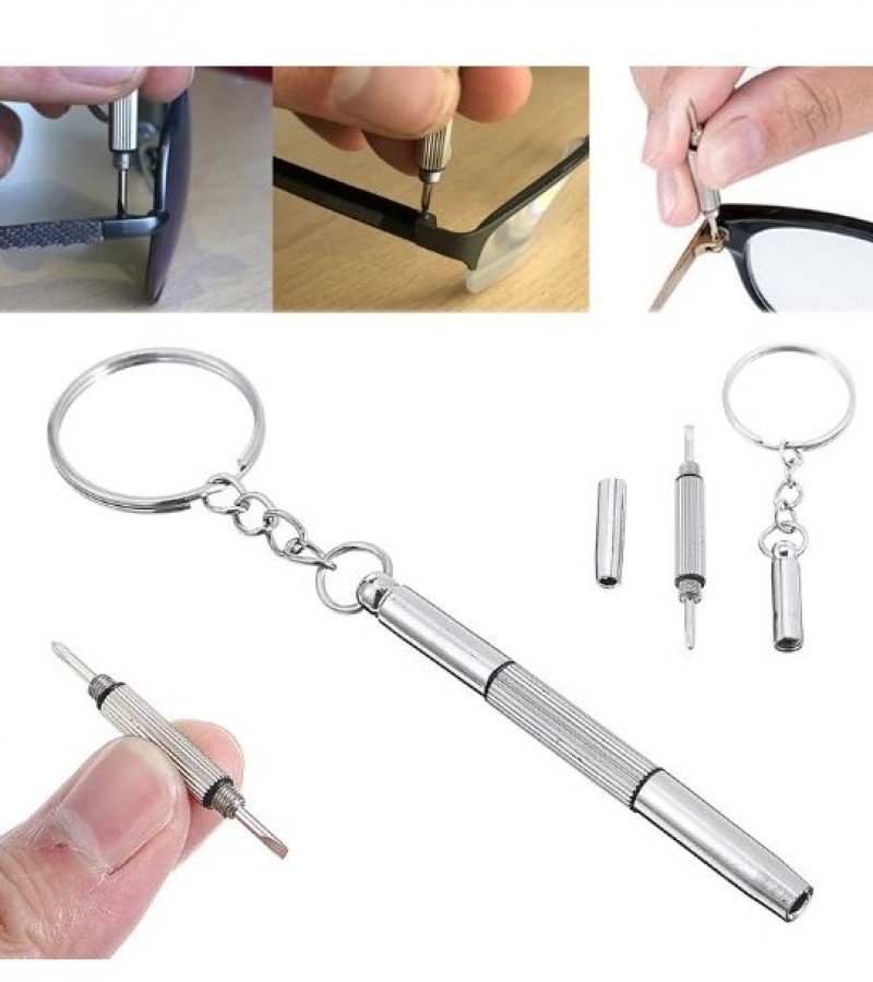 Multifunctional Outdoor Pocket Use Screwdrivers 3 in 1 Eyeglass Phone Watch With Keychain