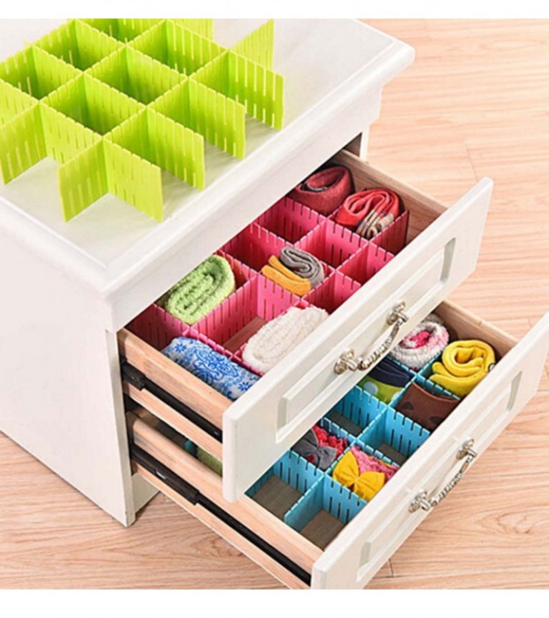 Pack of 1(4Pcs) Adjustable Plastic Drawer Divider Organizer Stretchable Drawer Cabinets Divider