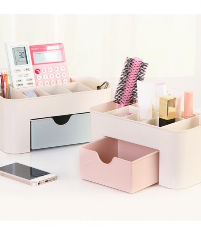 Plastic Makeup Storage Box Cosmetic Organizer Small Drawer Jewelry Case Home Organizer Accessories