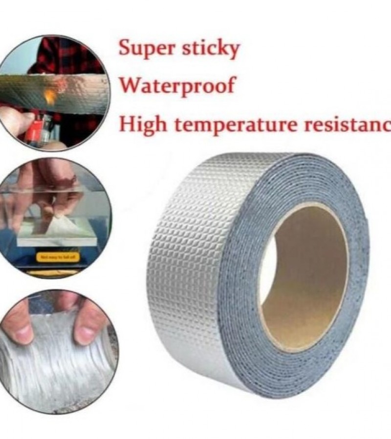 Self Adhesive Super Sticky Aluminum Foil Butyl Rubber Tape Size 50mm x 1.5 Meter