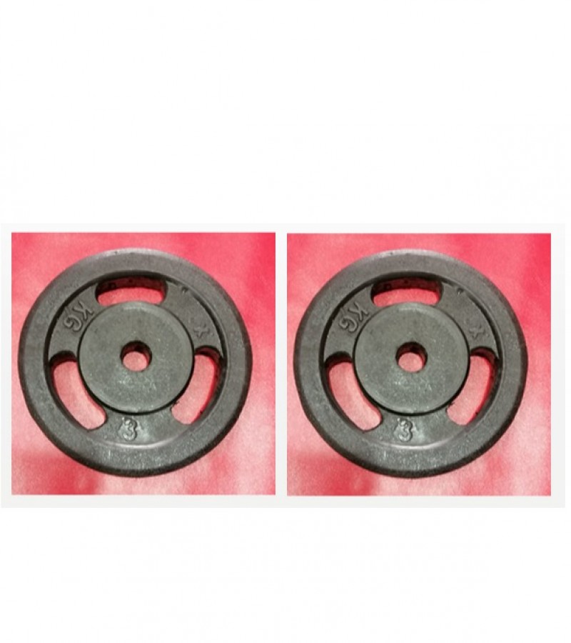 Rubber Coated Plates 3kg Pair Black