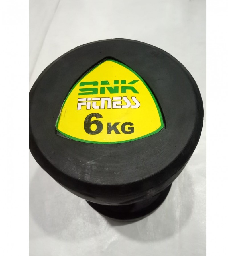 RUBBER DUMBBELL 6KG PAIR (SPORTS ZONE)