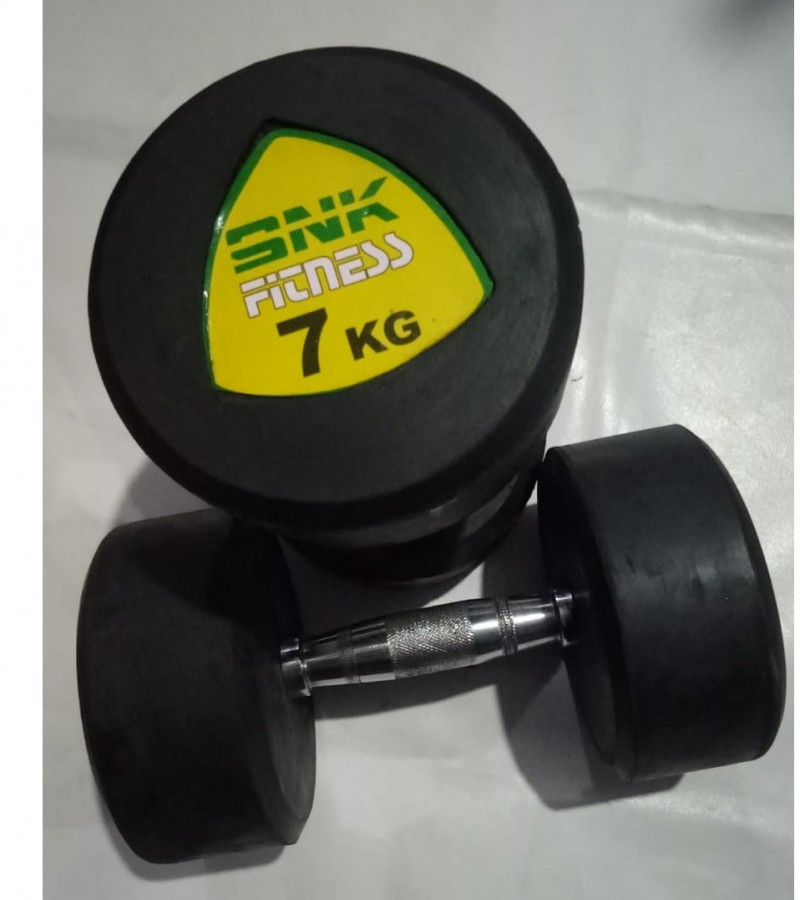 RUBBER DUMBBELL 7KG PAIR (SPORTS ZONE)