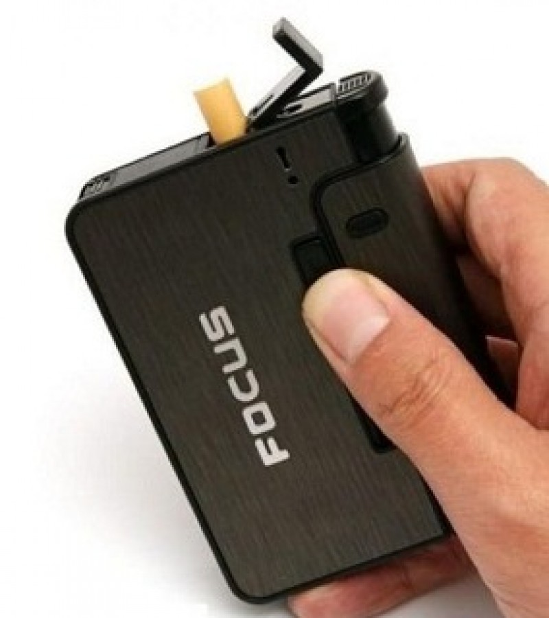 Automatic Cigarette Case With Lighter For 10 Pull Up