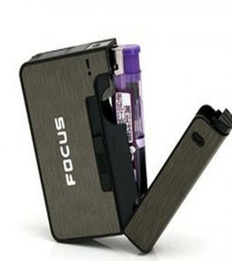 Automatic Cigarette Case With Lighter For 10 Pull Up
