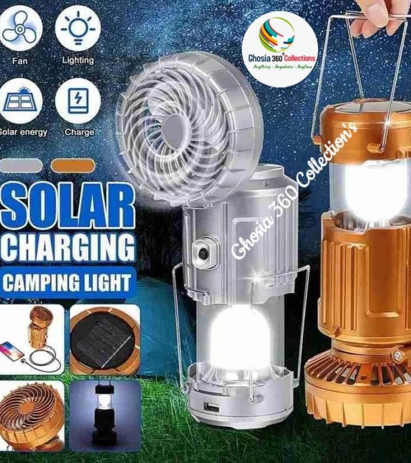 Solar Charging Fan With LED Light (S)