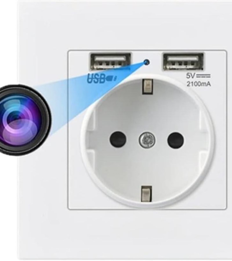 HD 1080P Wall Socket Camera Dual Usb Power Outlet