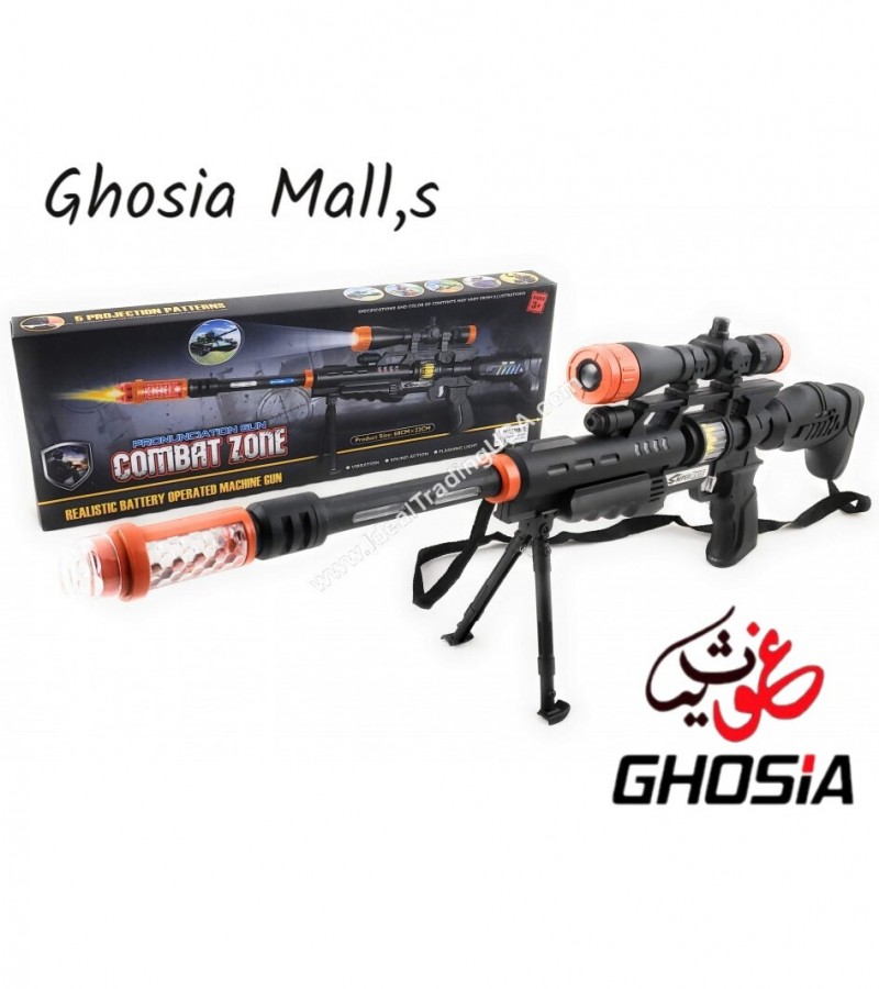 Vibrating Musical sound and Flashing Combat_Zone_Gun_Light & Music for Kids - 6886