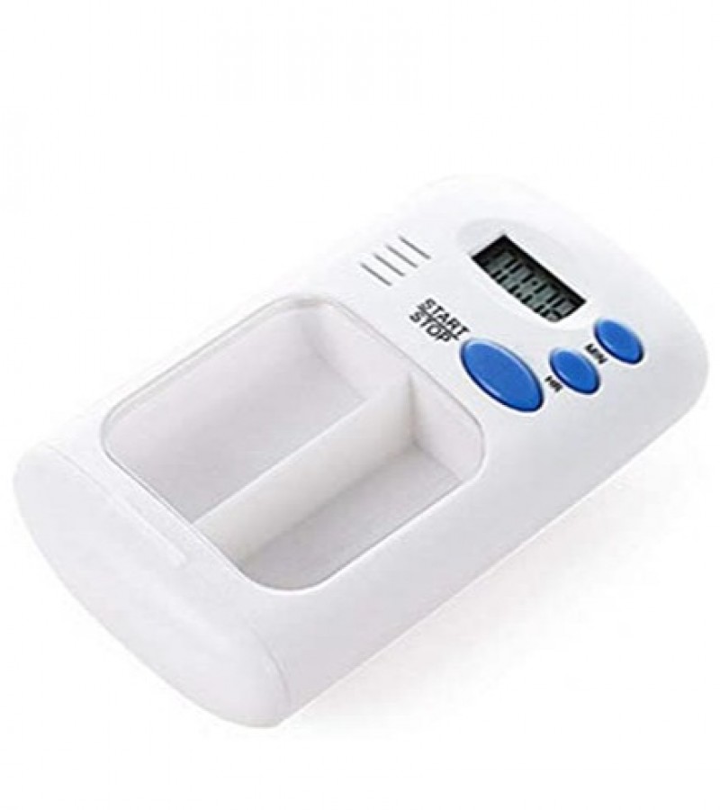 Portable Mini Pill Box Timer with LCD Digital Electric Alarm Medicine Pill Case 2 Grids