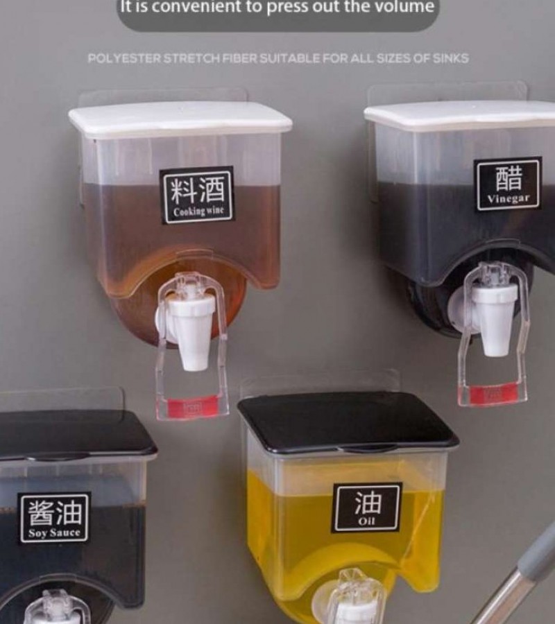 Wall-Mounted Self Adhesive Oil Pot Transparent Liquid